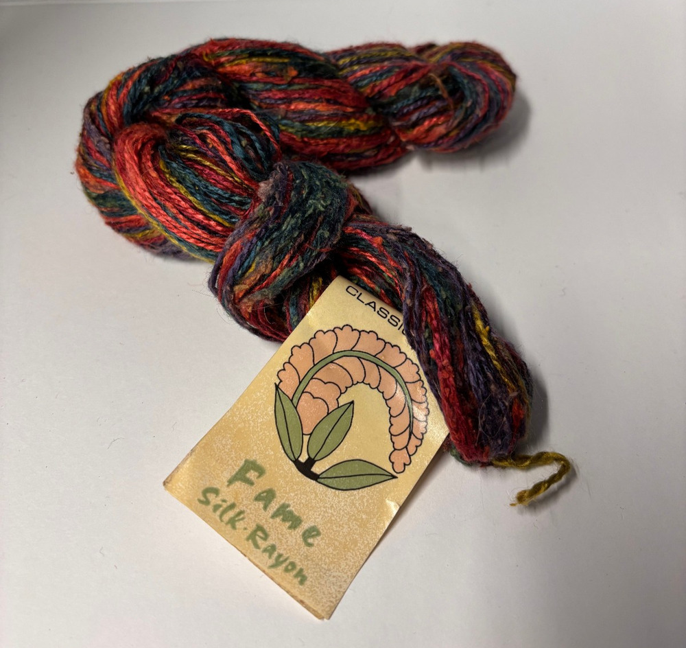 Yarn Skein Silk Rayon Classic Elite Fame 50g 116yd Color 1622 Multicolor Knit